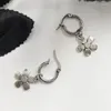 Orecchini a bottone stile punk pendenti unici gioielli vintage con gocce di fiori, moda semplice, piccolo cerchio