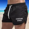 Men's Shorts Custom Your Logo Summer Beach Swim For Men Casual Fitness Sport Drawstring Short Low Waist Solid Pant Male Beachwear