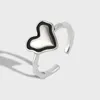 クラスターリングVentfille 925 Sterling Silve Love Heart Ring for Women Girl Gifterレトロ甘いロマンチックジュエリードロップ