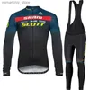 Ensembles maillot de cyclisme SCOTT vélo Maillot Long cyclisme bavoir ensemble automne vêtements hommes Seve vêtements Bicyc hommes automne homme g 2023 tenue Sve Maillot Q231107