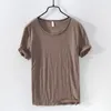 Camisetas masculinas Camiseta de algodão puro de verão para homens O-pescoço o-gola O sólido cor casual camiseta fina camisetas básicas de tamanho masculino de manga curta