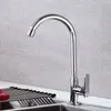 Kitchen Faucets Alloy round vertical single cold water faucet wash basin stainless steel sink rotating kitchen and 230406