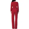 Women's Jumpsuits & Rompers 2023 Spring And Autumn Europe Siamese Pants Ladies Fashion V-neck Slim Long Sleeve Suit YB37