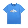 Summer New Cotton Designer Short Sleeve Broken Tail Shark Fashion Brand T-shirt Men's Underlay PA Top Unisexirt