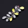 Brooches Vintage Women Brooch Trendy Enamel Natural Stone Lapel Pins Cute Plant Accessories For Office Party Meeting Luxury Jewelry 2023