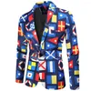 Men's Suits Casual Suit Coat Vest Pants 3 Pcs Set Steampunk Colorful Printed Party Dress Plaid Blazers Jacket Men Trousers Waistcoat