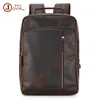 Rucksack Mann Männer Reisetasche Luxus Kopf Schicht Rindsleder Mad Crazy Horse Haut Computer Laptop Casual Business 15,6