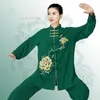 Roupas étnicas 2023 Chinês Tai Chi Artes Marciais Roupas Taijiquan Wushu Uniforme Nacional Flor Prin Team Competition Set