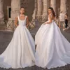 Berta A Line Gelinlik Gelin Askıları Sırtı Açık Saten Gelinlik vestidos de novia tasarımcı gelinlikler