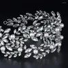 Klipsy do włosów Europejska stylowa ślubna korona diamante tiara z sztucznymi perłami wystrój pełny kryształowy pałąk dla kobiet na bankiet ślubny