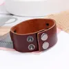 Tennis Bracelets Vintage Antique Colors Metal Butterfly Pattern Leather Handmade Genuine Cuff Bangles For Women Men JewelryTennis