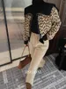 Puntos de mujer Leopardo Cardigan Suéter Chaquetas de punto Y2K Ropa de mujer 2023 Moda Estilo coreano Vintage Abrigo de invierno Cultivo Elegante Corto