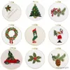 Décorations de Noël Plantes Kit de broderie de motifs de Noël Outils Débutant Ensemble de couture rond avec décor de chambre Cadeau de Noël R231106