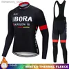 Maglia da ciclismo Set Ciclismo 2024 UCI BORA Maglia da uomo Maglia invernale Termica da bici da strada Uniforme per vestiti Bicyc Camicetta Fece Abbigliamento Costume Uomo Q231107