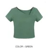 Damen-T-Shirts, Damen-T-Shirts, gepolstert, dehnbar, Crop-Top, Tops, T-Shirt, kurzärmelig, sexy, lässig, koreanischer Sommer, SA1106