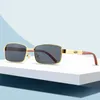 Luxury designer summer sunglasses Metal full-frame wooden leg dark business fashion casual