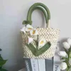 أكياس الكتف حقائب اليد الصيف ليلي فالي المنسوجة الأكياس النزهة التخييم strawstylishhandbagsstore