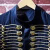 Men's Casual Shirts Autumn Men Multi-button Gold Thread Navy Blue Fashion Slim Hair Stylist Shirt Nightclub Bar Size S-xxl