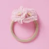 Hair Accessories Baby Princess Headwear Pink Floral Gauze Elastic Nylon Children's Headband Clips