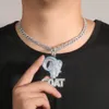 Hip Hop rétro or argent chèvre pendentif collier Cool hommes cadeau complet 5A Zircon 18k véritable plaqué or bijoux