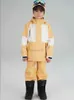 Overige sportartikelen SEARIPE Kinderskipakset voor jongens en meisjes 2-delige sneeuwbroek en -jack met colorblock Sneeuwpak Sneeuwbestendige kleding Warm HKD231106