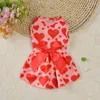 Dog Apparel Dogs Cats Halloween Christmas Costume Pet Clothes Puppy Prined Dress Princess With Bow-knot For Small