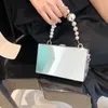 Design in metallo Design Donne Frizione da donna Nuova borsa a catena della spalla borsetta femmina Silver Bot Crossbody Borsa