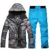 その他のスポーツ用品Khaki Camouflage Ski Suit Sets for Men For Profof Snow Jackets and Strap Pants Outdoor Snowboard Clotes Winter Costumes HKD231106