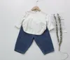 Jeans Herbst Kinder Denim Hosen koreanischen Stil Retro-Patch Baby Boy Casual Jeans Kinderkleidung 230406