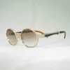 Occhiali da sole di lussuosa e alla moda di alta qualità da sole vintage Rhinestone Glassici di bufalo naturale per club sfumature di guida ovale gafas oculos occhiali da esterno