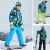 Outros artigos esportivos montanha esporte bebê menino conjuntos de esqui inverno quente crianças terno de neve jaqueta impermeável calças adolescentes crianças snowboard roupas de treino hkd231106