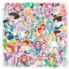 50st Cartoon Cute Mermaid Stickers Roliga Marine Organism Jellyfish Graffiti Stickers Blandade telefonfodral Bagage Vattentät DIY DECAL 2 GRUPPER