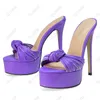 Olomm, sandalias hechas a mano para mujer, sandalias de PU con nudo mate, tacones de aguja sexis, zapatos de vestir negros elegantes con punta abierta, zapatos de mujer de talla grande de EE. UU. 5-20