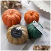 Decorative Objects Figurines Halloween Pumpkin Shape Diy Candles Mod Aromatherapy Plaster Candle 3D Sile Mold Hand-Made Aroma Wax Dhxep