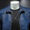 Men's Jackets Leather Jacket Men Stand Collar Slim Pu Fashion Motorcycle Causal Coat Mens Moto Biker 2023