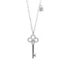 Tiffanylris ecklace T home classic sweater chain jewelry crown key set Zircon Pendant temperament clavicle Necklace Christmas gift tiff