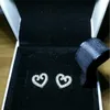 925 Sterling Silver Heart Swirl Stud Earrings for Pandora CZ Diamond Wedding designer Earring Set for Women Girlfriend Love Hearts earrings with Original Box