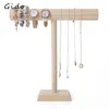 Watchboxen kasten houten draagbare harde armbandketen t-bar rack sieraden display stand voor armband ketting Home Organisatie houder Showcase 230404