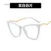 Sunglasses 2023 Vintage Cat Eye Glasses Frame For Women Brand Designer Fashion Retro Cateye Eyeglasses Eyewear With Pouch&cloth Female
