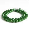 Ketens spinazie groene jasper kralen ketting en hetian jade 9-10 mm kraal damesgedeelte