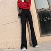 Kadınlar kot pantolon siyah yüksek bel parlaması erkek arkadaşı bell dip denim sıska kadın kadın geniş bacak vintage femme