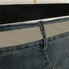Pantaloni con lettera ricamata di design Jeans casual da donna a vita alta con piedi skinny
