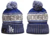 Dodgers Beanies Los Angeles LA Bobble Hats Baseball Ball Caps 2023-24 Fashion Designer Bucket Hat Chunky Knit Faux Pom Beanie Christmas Sport Knit hat A7