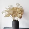 Decorative Flowers 3pcs Fake Ginkgo Leaf Branch Artificial Leaves DIY Christmas Decor Home Wedding Arch Flower Arrangement Crafts