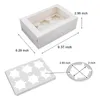 Bakeware Tools 10Pcs Clear Windowed Cupcake Boxes With Removable Tray For 6 Cups Cake Party Christmas Food Kitchen Accessories