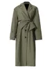 Trench femme EAM femmes vert irrégulière grande taille revers manches longues coupe ample coupe-vent mode printemps automne 2023 1DE2795 230404