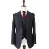 Męskie garnitury Blazery ciemnoszary wełniane jodełka Tweed ogon lub szczupły odpowiednie do męskiego garnituru ślubnego w stylu męskim w stylu męskim 330406