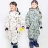 Autres articles de sport Combinaisons de ski pour enfants Cherry Outdoor Plus Combinaisons de ski thermique en coton pour garçons et filles Ensembles de neige de snowboard imperméables d'une seule pièce HKD231106