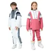 Andere sportartikelen Ski-jas en broek voor meisjes Winter Warm skipak Winddicht Outdoor Kinderkleding Set Sneeuwsets voor jongens Voor jongens Meisjes HKD231106