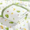 Couvertures 5P / L Born Baby Coton 6 couches Gaze Doux Absorbant Swaddle Couverture Polychrome Lingettes de douche